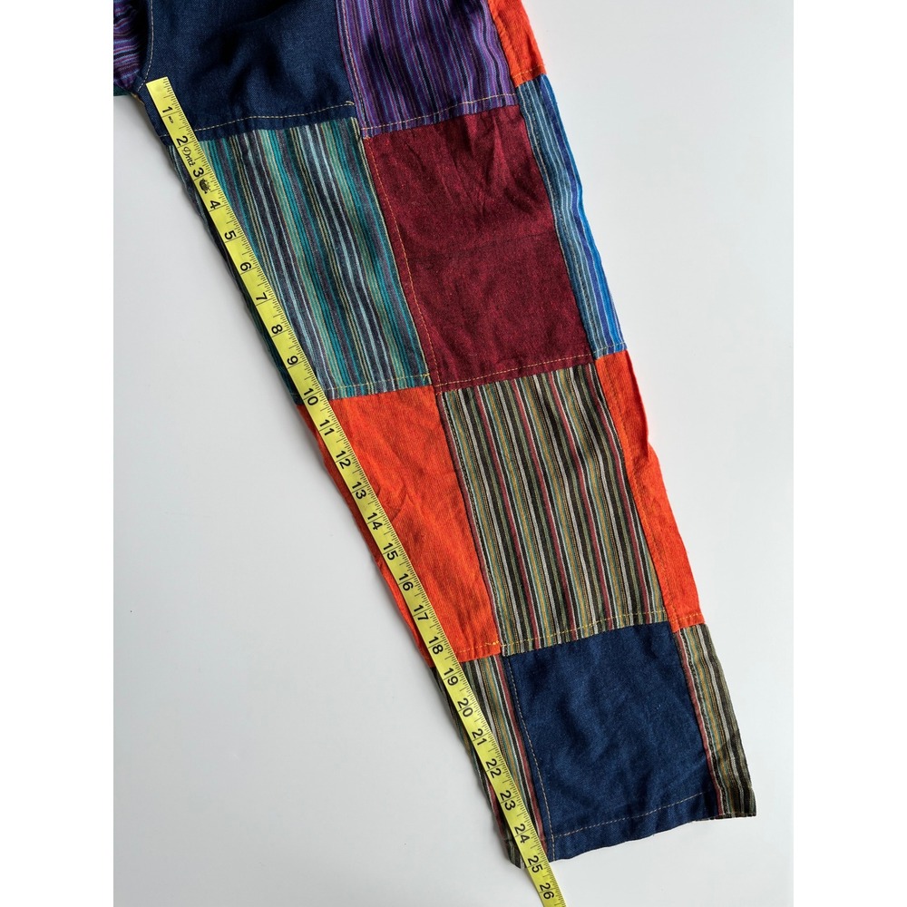 Boho Handmade Cotton Patchwork Pants Womens Small Nepal - Picture 11 of 11